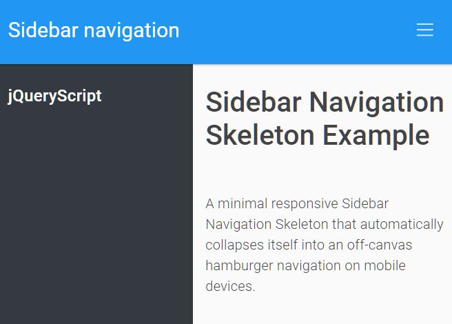 Responsive Sidebar Navigation Skeleton