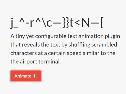 Reveal Text With A Random Shuffle Effect - Glitch.js