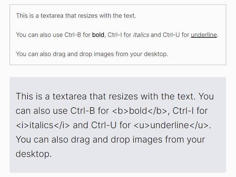 Create Rich Text Textarea Using Contenteditable Element - jQuery toTextarea.js