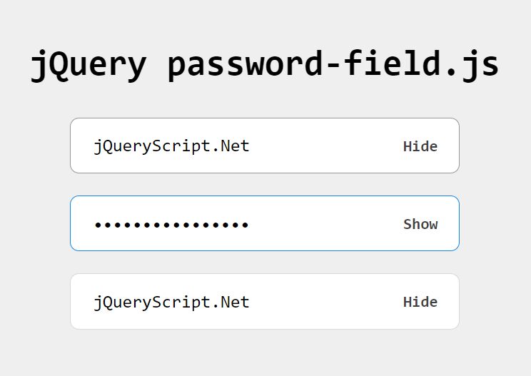 Show And Hide Passwords Using jQuery - password-field.js