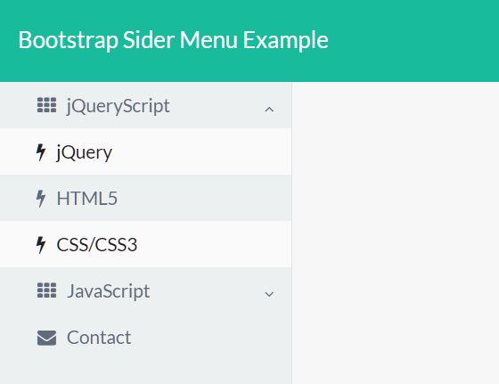 Basic Sidebar Navigation For Bootstrap 4 - Sider Menu