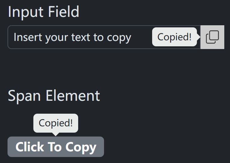 Add Slick Copy-to-Clipboard Functionality To Bootstrap 5