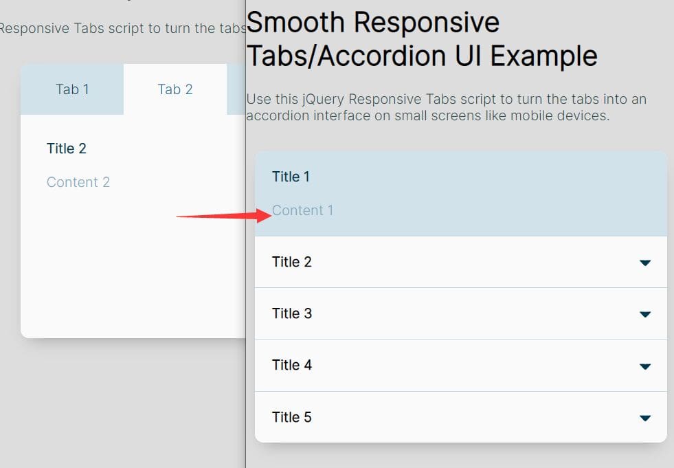 Smooth Responsive Tabs/Accordion UI With jQuery