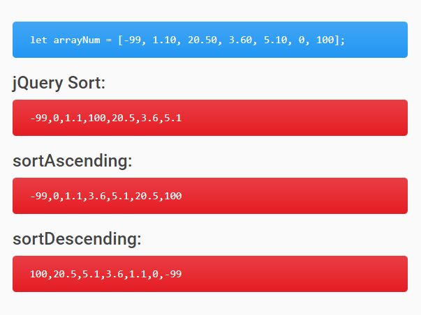Sort An Array Of Numbers Correctly With jQuery num-sort Plugin