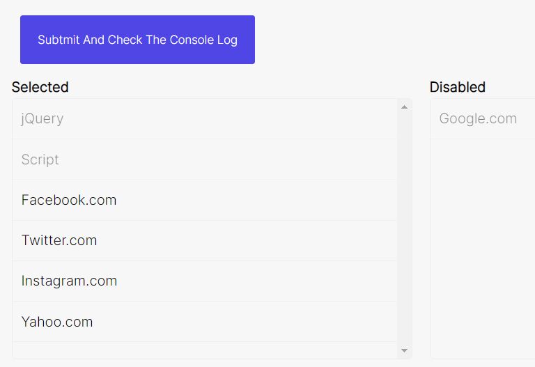 Sortable Dual List Box In jQuery - multiselect.sortable.js