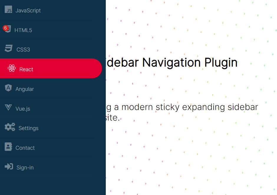 Sticky Expanding Sidebar Navigation Plugin - jQuery ssMenu