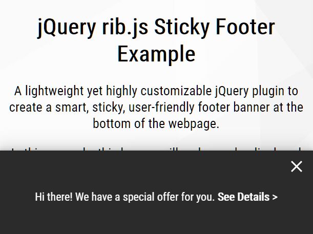 Smart Sticky Footer (Bottom Banner) With jQuery - rib.js