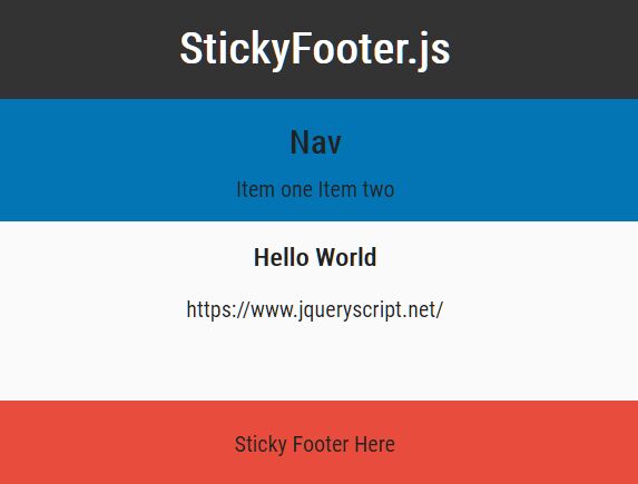 Create Sticky Footer For Short Page - StickyFooter.js