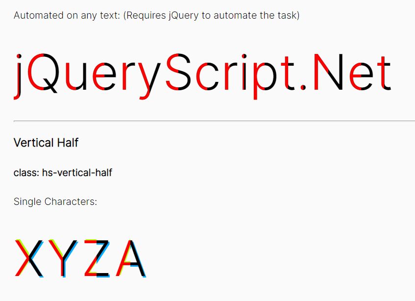 Style Half Or Third Of A Character Using jQuery And CSS - HalfStyle