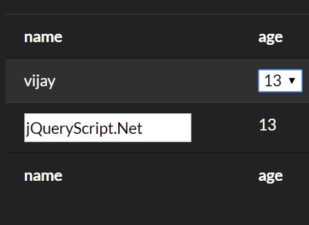 Dynamic Table Creator With Inline Editing - jQuery Virtualtable