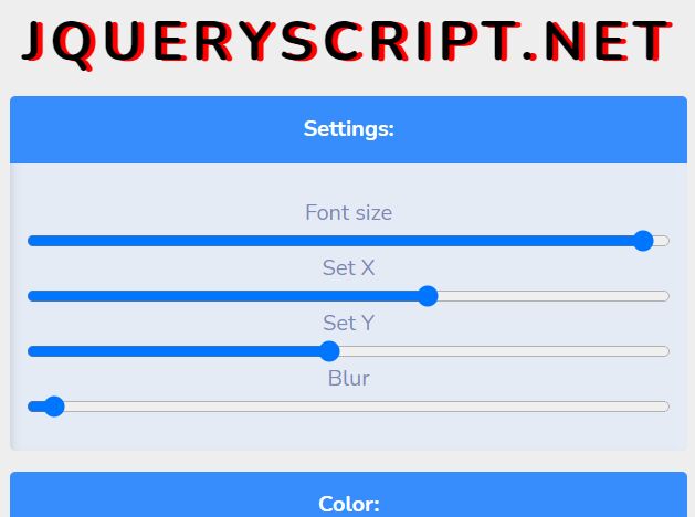 Text Shadow CSS Generator In jQuery