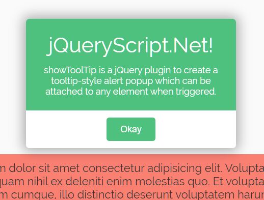 Tooltip Style Alert Popup Plugin - jQuery showToolTip