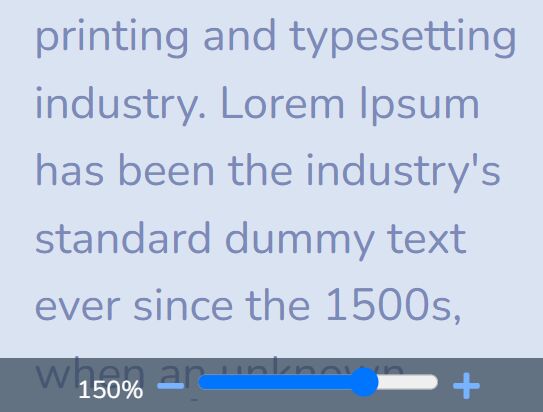 Zoom In/Out Text With A Range Slider - Content Zoom Slider