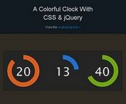 Colorful Circular Clock with Jquery and CSS