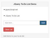 Cookies-enabled jQuery Todo List Web App - To-Do List