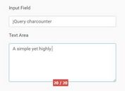 Easy Character Counter Plugin For Text Fields - charcounter