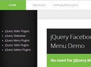 Facebook App-Style jQuery Side Mobile Menu Plugin