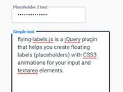 Animated Floating Input label Plugin With jQuery And CSS3 - flying-labels.js