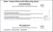 <b>Infinte Scroll effect with Jquery - infinitescroll</b>