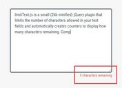 Limit The Number Of Characters In Text Fields - jQuery limitText.js