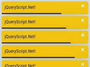 Toast Like Notification With Countdown Timer Bar - jQuery notificationManager