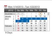 Scrollable jQuery Date Picker and Range Selector - Continuous Calendar