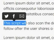 Share Selected Text On Twitter & Email - jQuery Selection Sharer