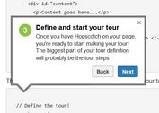 <b>Smooth and Lightweight jQuery Site Feature Tours Plugin - Hopscotch</b>