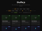 Shuffle.js: Responsive Sortable Filterable Grid Layout Library