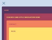 Stacked Card Style Navigation Menu with jQuery and CSS3