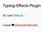 Simple Configurable Text Typing Animation - jQuery Typing-Effects