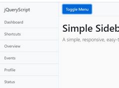 <b>Simple Sidebar Navigation Template For Bootstrap 5/4</b>