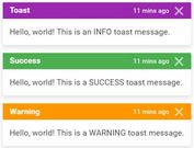 Bootstrap 4 Toasts Component Manager - jQuery Toast