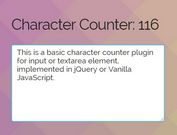 Minimalist Character Counter For jQuery & Vanilla JavaScript