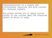 Character & Word Counter For Textarea - jTextareaCounter