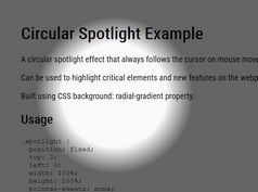 Circular Spotlight In jQuery And CSS3