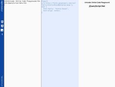 Simple HTML/CSS/JavaScript Code Playground In jQuery - Unicode