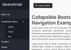 Collapsible Sidebar Navigation Using Bootstrap 4