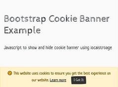 Show And Hide Cookie Consent Banner Using localstorage