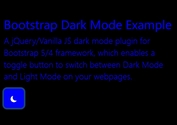 Dark Mode Toggle Button Plugin For Bootstrap - bs-darkmode