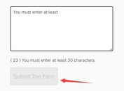Disable Submit Button Until Users Have Entered X Characters - input least