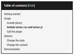 Make Webpage Easy To Navigate With A Table Of Contents - toctoc.js