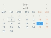 Clean Calendar Interface for Web - jQuery evk_calendar