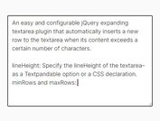Auto Expand Textarea When Exceeding Character Limit - jQuery textpandable.js