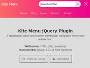 Mobile-friendly Hamburger Navigation With Search Field - jQuery Kite Menu