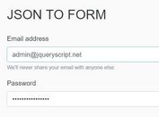 jQuery Based Form To JSON And JSON To Form Converter - JSONify