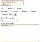 jQuery Plugin For Auto Saving Form Values