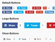jQuery Plugin For Pretty Social Buttons with Counters