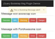 jQuery Plugin For Sliding Message Bar with Boostrap Alerts Component - Bootstrap Msg