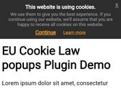 jQuery Plugin To Display EU Cookie Law Alert Popups